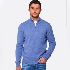 GRAN SASSO Wool Cashmere Mock Zip Sweater Mens Medium never worn